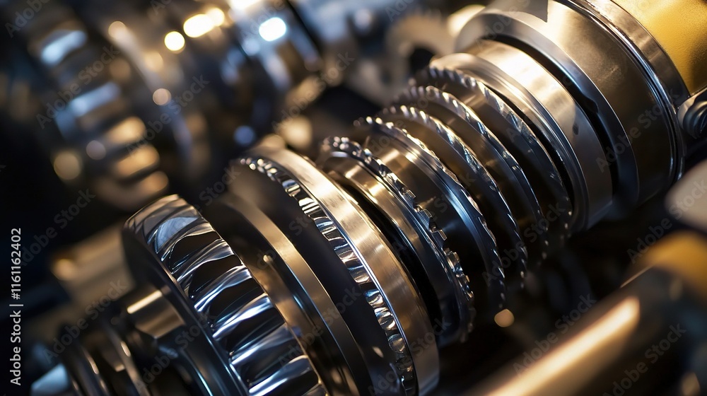 Close-Up View of Machine Gears and Wheels in Intricate Design Close-Up View of Machine Gears and Wheels in Intricate Design