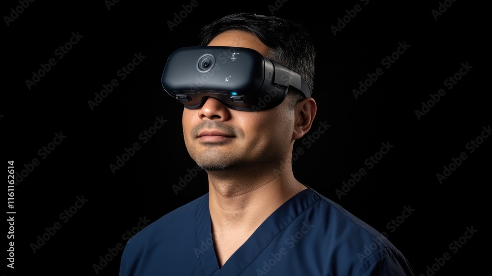 Fototapeta premium Virtual reality experience for medical training studio digital photography dark environment close-up innovation