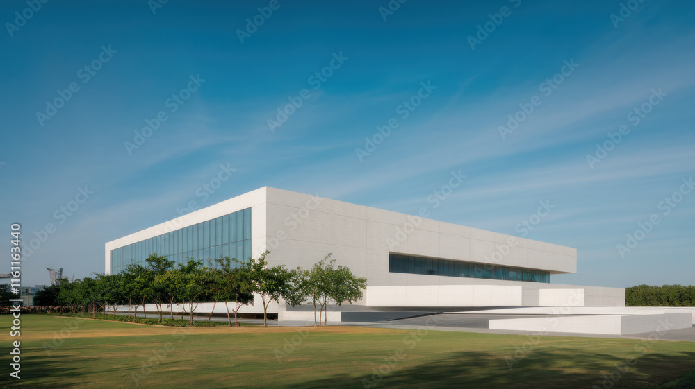 Contemporary Office Building with Glass Facade Contemporary Office Building with Glass Facade