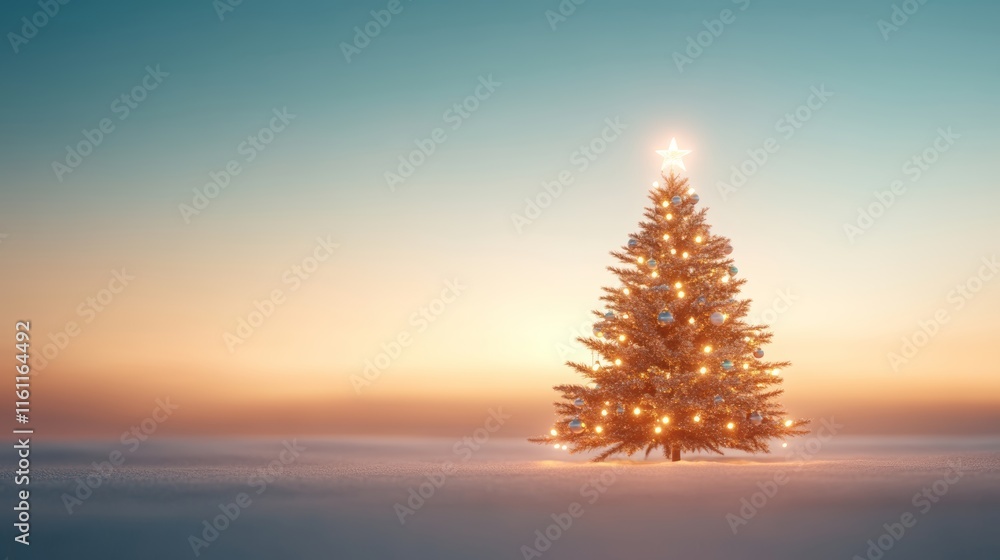 Solitary Christmas Tree at Sunset Solitary Christmas Tree at Sunset