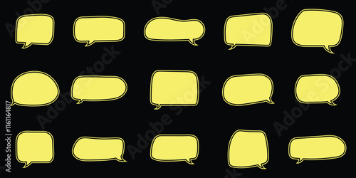 Collection of hand drawn speech bubbles. Vector blank empty speak bubble, chatting or message box set.