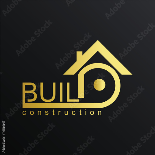 Build logo design simple concept Premium Vector