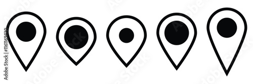 Location icon set, map pointer pin sign symbol, destination icon, place address navigation locator sign vector illustration isolated on white background