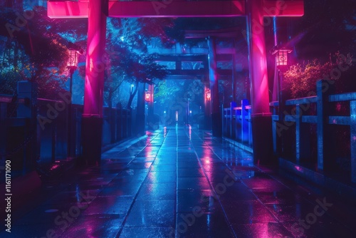 kyoto neon light background