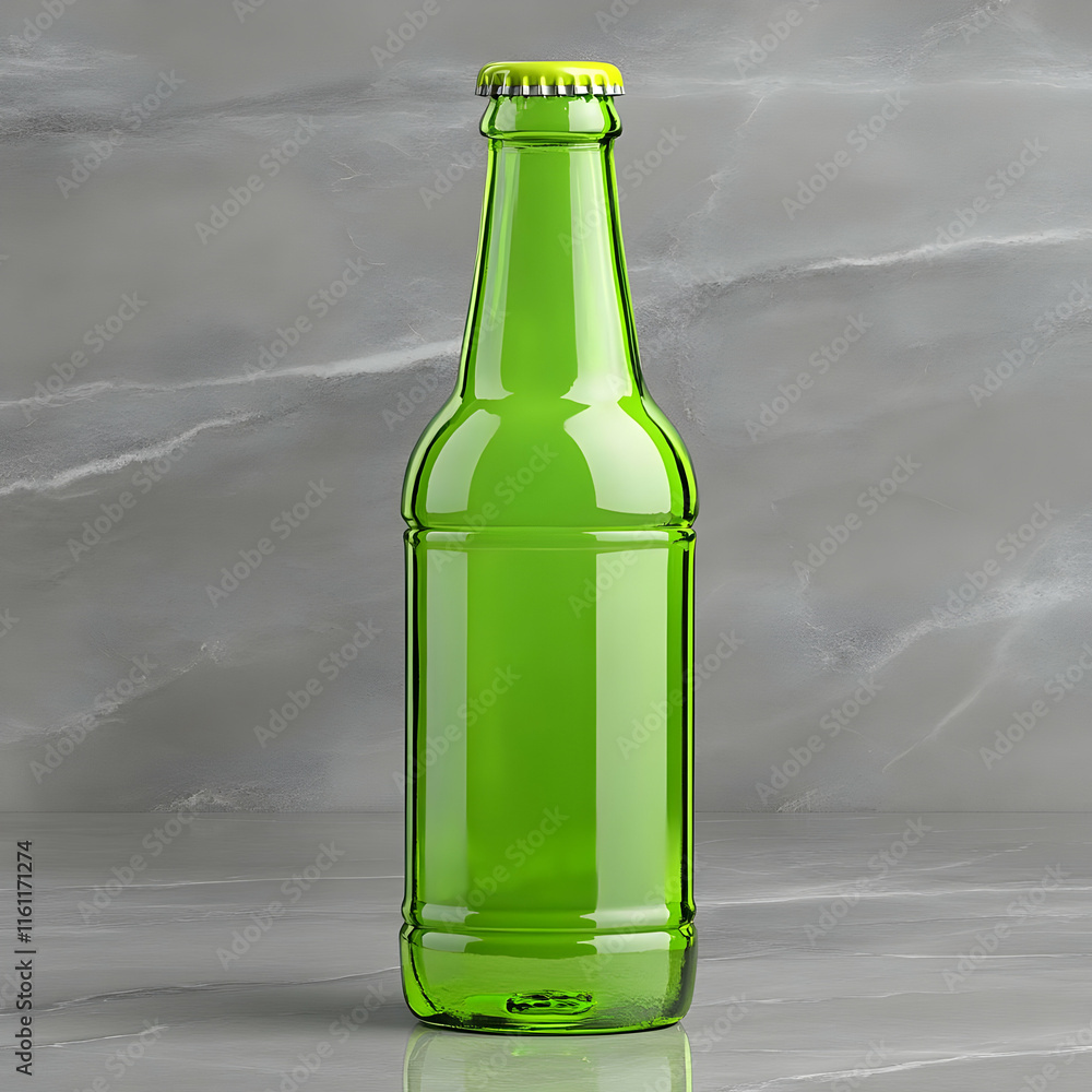 Green Glass Beer Bottle 3D Render Green Glass Beer Bottle 3D Render