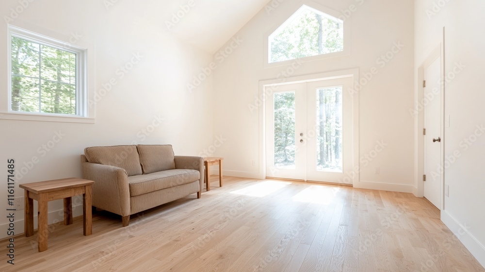Fototapeta premium Modern sustainable open-concept living and dining area