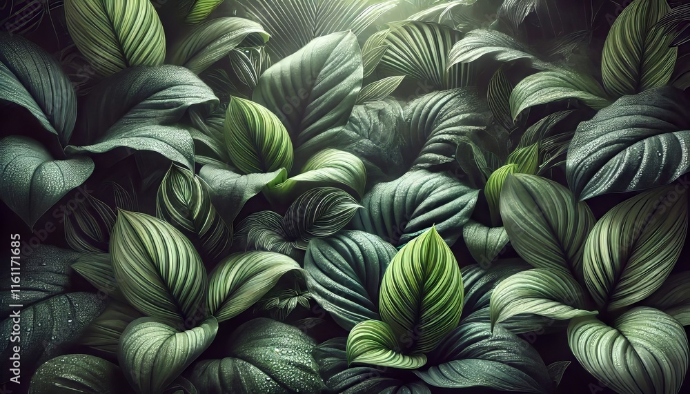 Obraz premium Tropical Rainforest Leaf, isolated on a white background