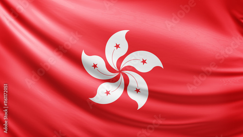 Photography HongKong flag picture, close-up shot of hong kong nation flag, asia, animated fl