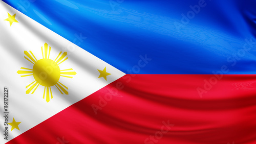 Cuadro en lienzo The Philippines flag picture, close-up shot of the philippines nation flag, asia