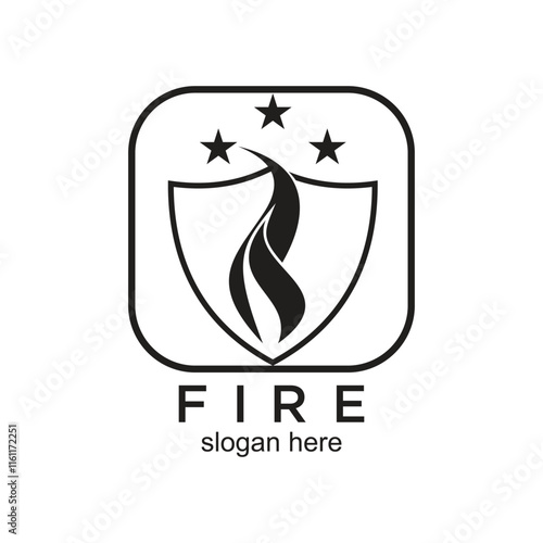 Fire logo design simple concept Premium Vector