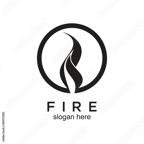 Fire logo design simple concept Premium Vector