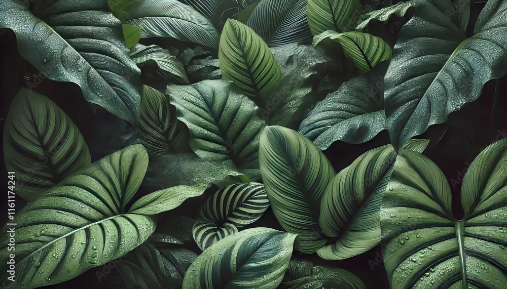 custom made wallpaper toronto digitalTropical Rainforest Leaf, isolated on a white background