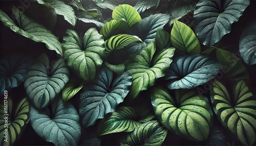 Wallpaper Mural Tropical Rainforest Leaf, isolated on a white background Torontodigital.ca