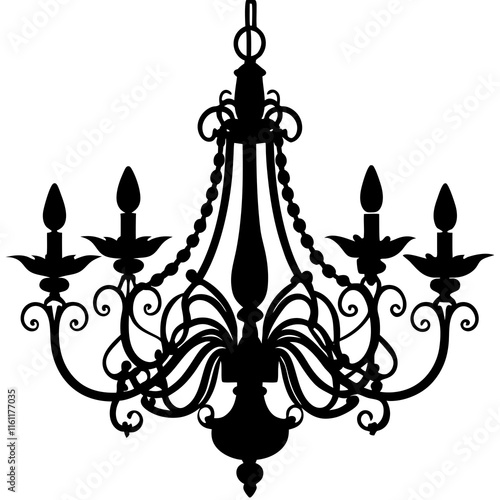 chandelier silhouette vector