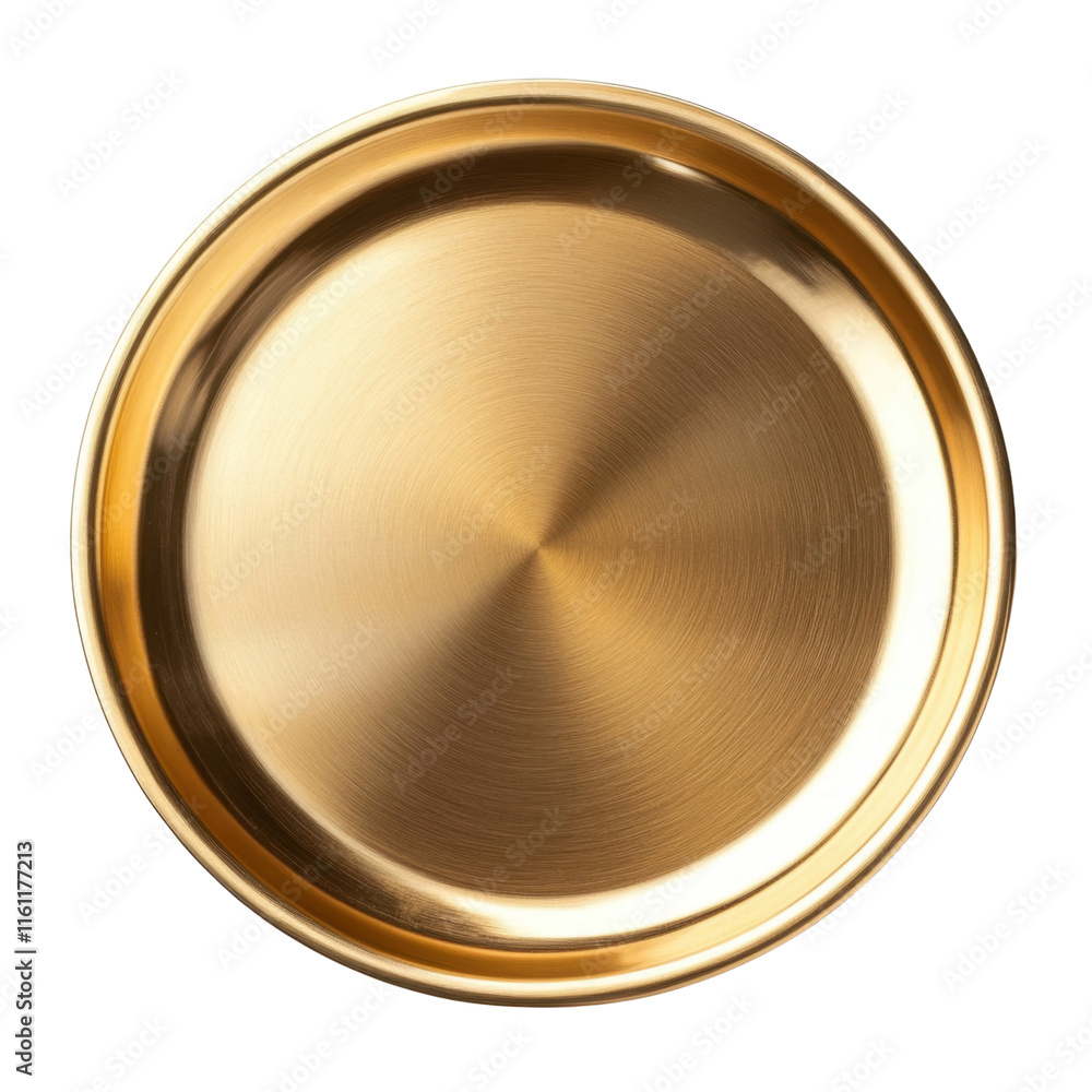 Elegant Round Gold Plate with Smooth Metallic Finish and Shine Elegant Round Gold Plate with Smooth Metallic Finish and Shine