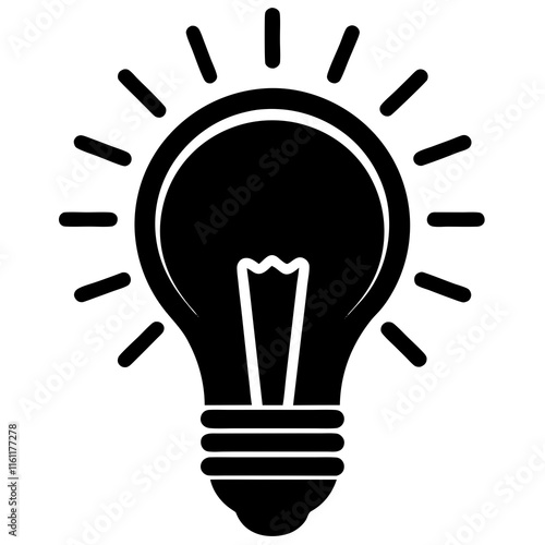 smart light bulb silhouette vector illustration