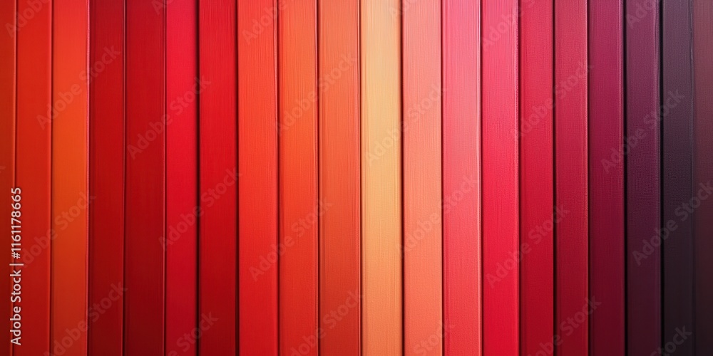 A modern design showcases a variety of vertical wood panels featuring shades of red and orange, creating a visually striking arrangement for interior decoration A modern design showcases a variety of vertical wood panels featuring shades of red and orange, creating a visually striking arrangement for interior decoration