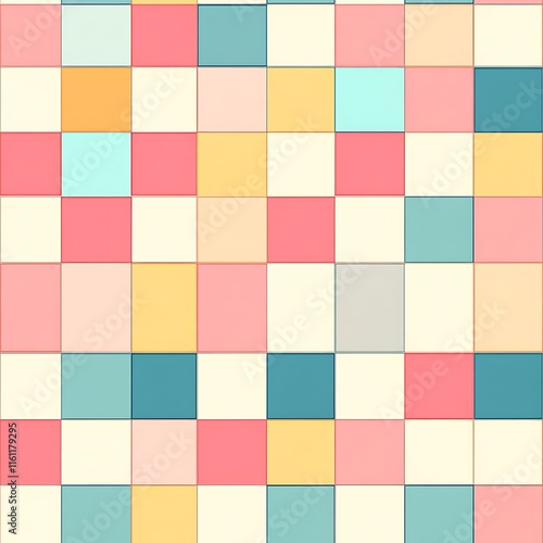 Vibrant Minimalist Checkerboard Pattern in Pastel Colors