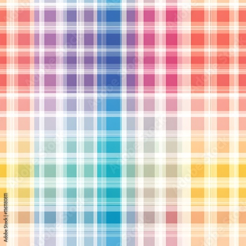 Multicolor Checker Grid Pattern in Seamless Tonal Design