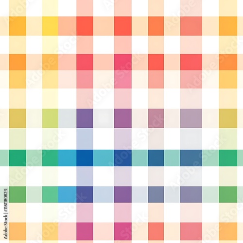 Multicolor Seamless Checker Grid Pattern with Tonal Variations