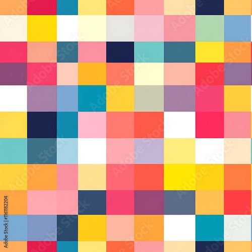Randomized Lively Checker Pattern in Bright Colorful Squares