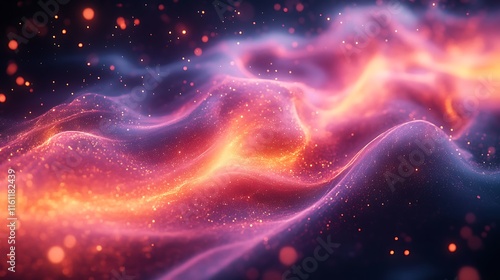 Radiant Cosmic Energy Depicted Through Vibrant Waves in Abstract Artistic wallpaper