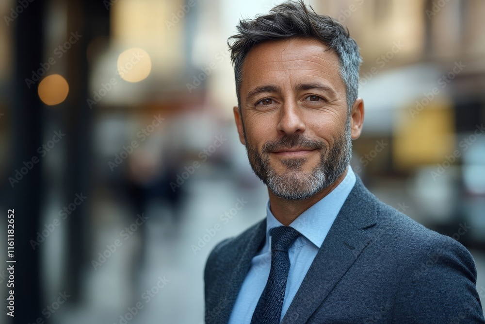 Portrait of businessman outdoors, Generative AI Portrait of businessman outdoors, Generative AI