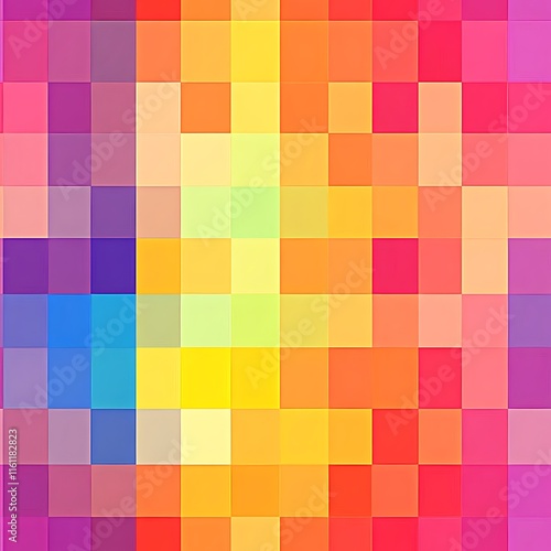 Multicolored Checkerboard Pattern with Randomized Tonal Blocks