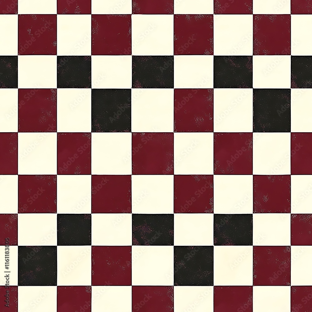 Symmetrical Checkerboard Pattern in Burgundy and Black Tones Symmetrical Checkerboard Pattern in Burgundy and Black Tones