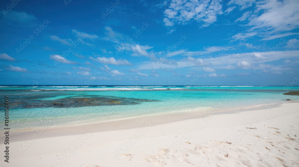 Crystal Clear Ocean Waves Under a Blue Sky Crystal Clear Ocean Waves Under a Blue Sky