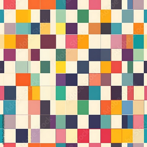 Harmonious Checkerboard Grid Design with Multicolored Squares