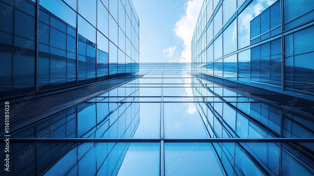 Obraz premium Abstract Business Background with Blue Tones and Modern Architecture