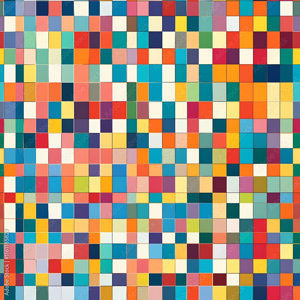 Vibrant Checkerboard Grid Pattern in Random Color Palette Vibrant Checkerboard Grid Pattern in Random Color Palette