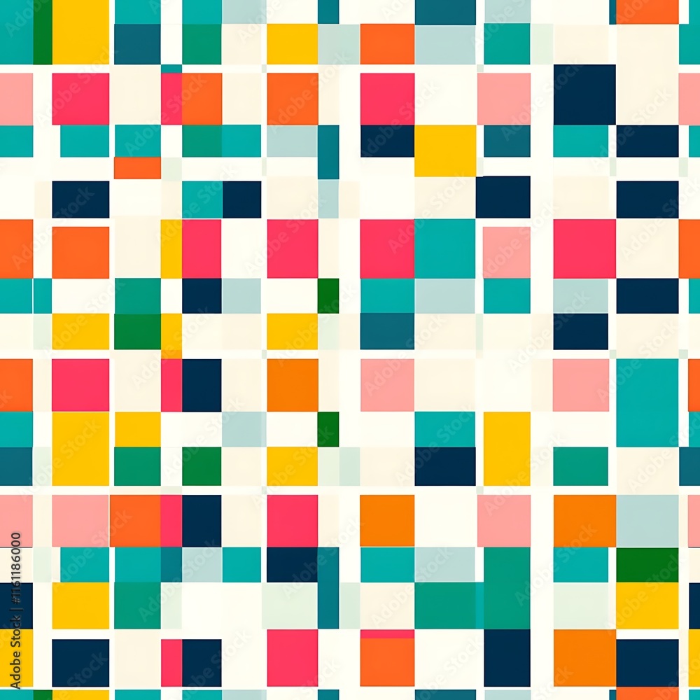 Bright and Vibrant Checker Pattern with Random Colorful Hues Bright and Vibrant Checker Pattern with Random Colorful Hues