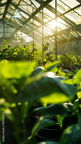 Plants in greenhouse