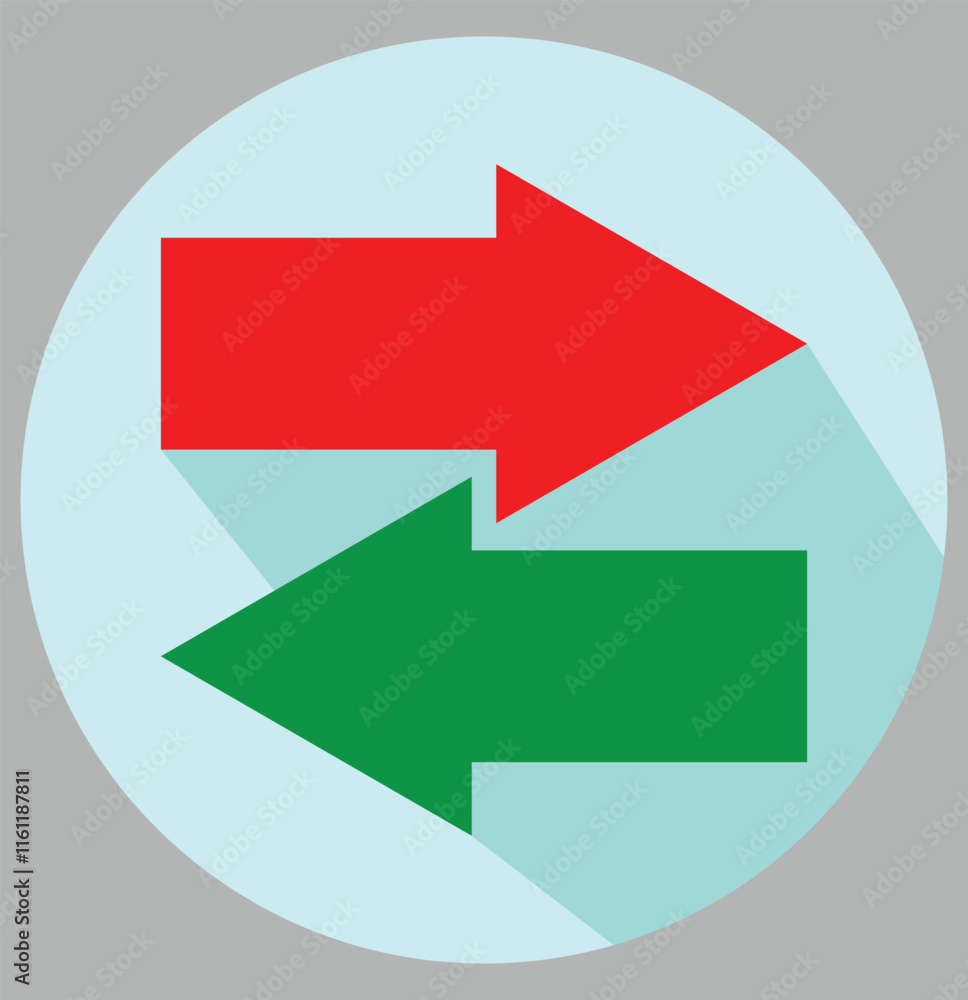 Arrow left and right icon. Two side arrow icon. Double arrow icon. Exchange arrow icon. Cryptocurrency, stock and forex investment trading analysis symbol. Vector illustration. Arrow left and right icon. Two side arrow icon. Double arrow icon. Exchange arrow icon. Cryptocurrency, stock and forex investment trading analysis symbol. Vector illustration.