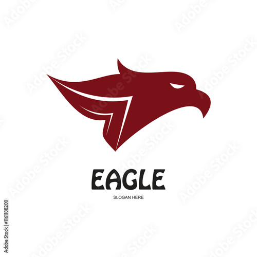 Eagle logo design simple concept Premium Vector