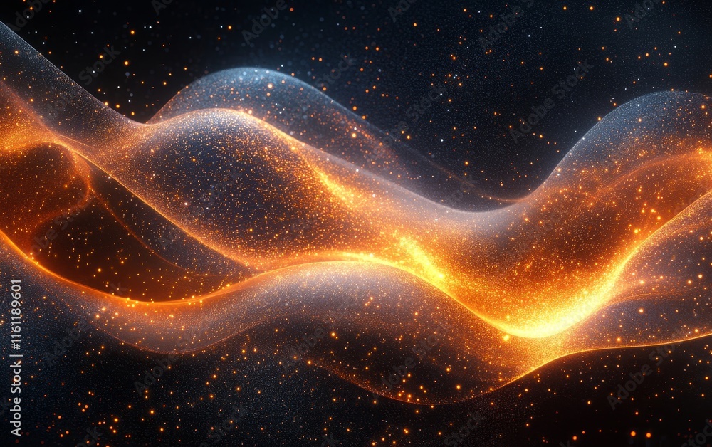 Obraz premium nebula waves shift into radiant surreal digital textures., Generative AI