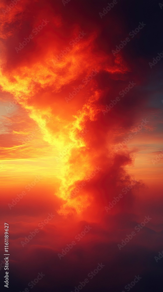 Fiery Sunset Sky Dramatic Cloud Formation at Golden Hour Fiery Sunset Sky Dramatic Cloud Formation at Golden Hour