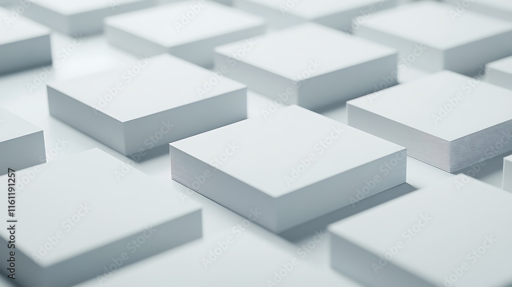 Fototapeta premium Blank business card mockup on white textured background 3d illustration 3d rendering card template