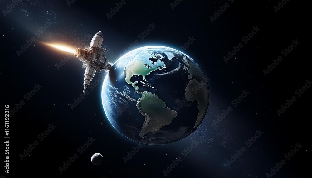 Obraz premium earth and moon