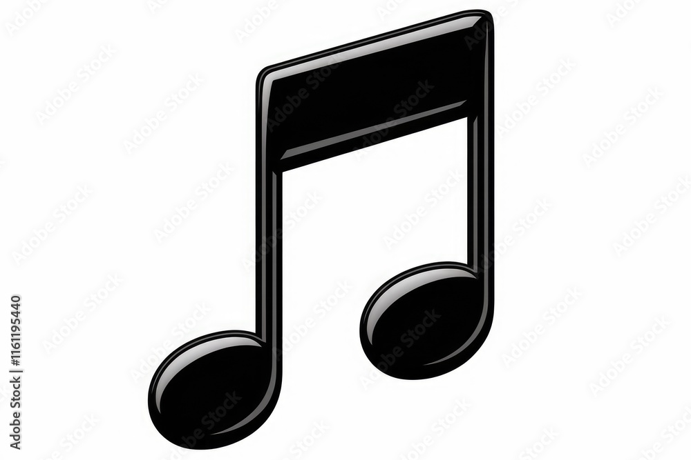A black musical note symbol a common icon for music. A black musical note symbol a common icon for music.