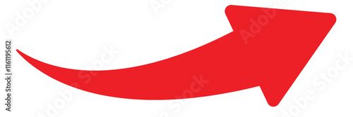 Red curve arrow icon. Red arrow icon on white background. Flat style. Arrow icon for your web site design, logo, app, UI. arrow indicated the direction symbol. Curved arrow sign.