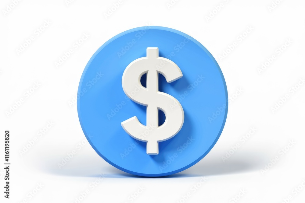 A white dollar sign icon on a blue circle. A white dollar sign icon on a blue circle.