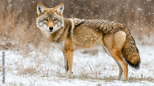 Majestic Coyote in Winter Wonderland photo