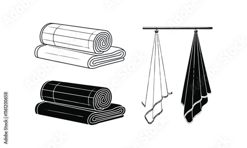 Towel icon vector set illustrations in minimal style, easily editable.