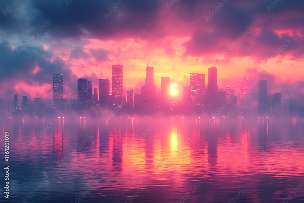A breathtaking futuristic neon cityscape with glowing skyscrapers, vibrant hues of pink, blue, and purple lights, and a misty atmosphere, evoking a cyberpunk aesthetic.
A breathtaking futuristic neon cityscape with glowing skyscrapers, vibrant hues of pink, blue, and purple lights, and a misty atmosphere, evoking a cyberpunk aesthetic.