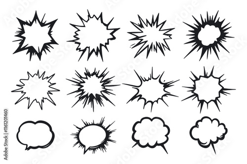 Vector illustration of simple speech bubble symbols for web design and graphic presentation. Flat design. Isolated on white background