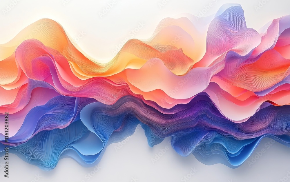 Fototapeta premium radiant gradients dissolve into surreal flowing abstract patterns., Generative AI