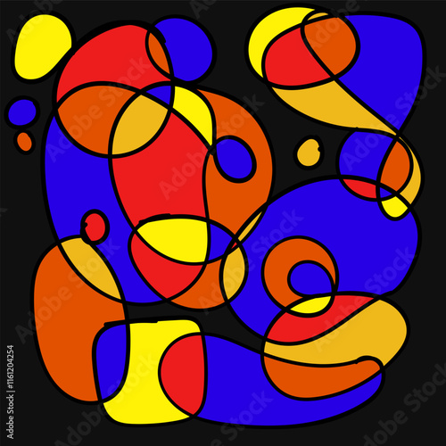 Abstract Line abstrack background with colorful spontaneity line themes